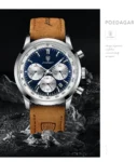 POEDAGAR Luxury Waterproof Chronograph Luminous Men's Wristwatch