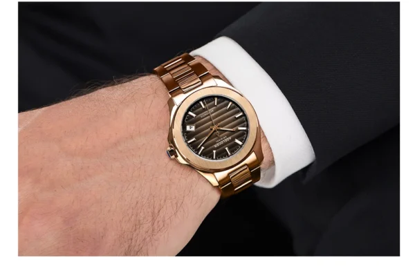 Mazzies Watches: AGELOCER Original Baikal Watch Men's Luxury Gold Watch