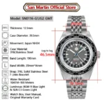 Mazzies Watches San Martin World Timer Watch Japan NH34 GMT 39.5mm Original Design