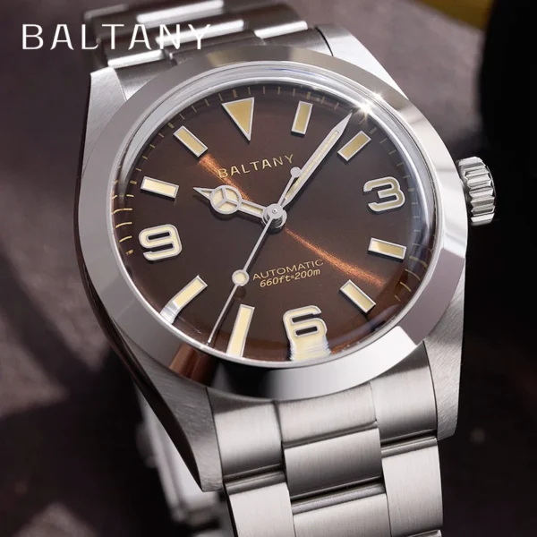 Mazzies Watches Baltany Classic 36 Explorer NH38 Men's Automatic Mechanical Watch