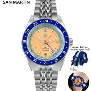 Mazzies Watches San Martin Limited Edition 39.5mm Full Luminous NH34 GMT Original Design