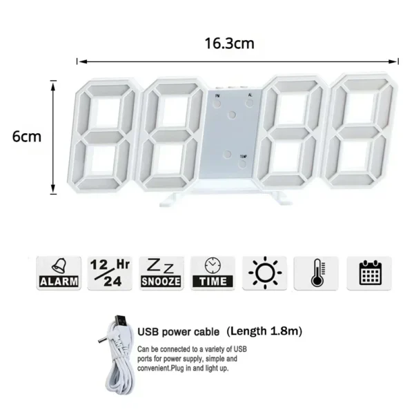 Mazzies Watches 3D LEDs Digital Clock for Bedroom